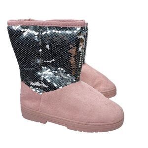 BEBE Microsuede Sequin Faux Fur Lined Winter Boot 